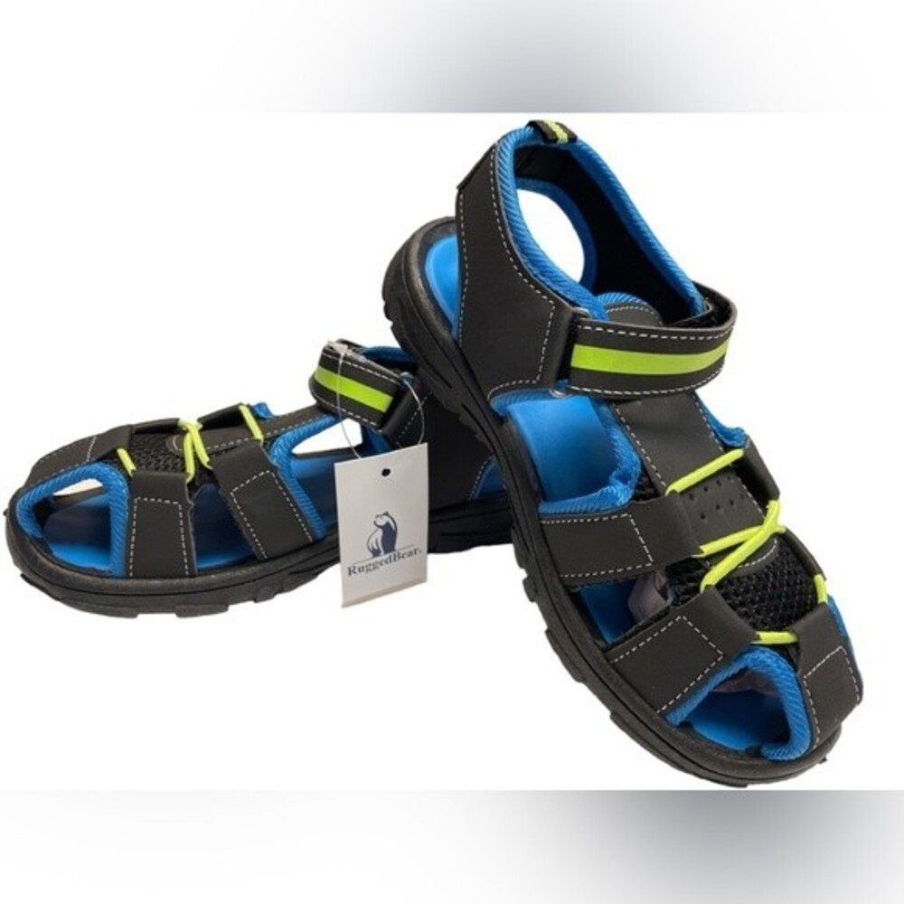 NEW BOYS RUGGED BEAR SZ 1 CLOSED TOE SPORT SANDALS athletic water shoe